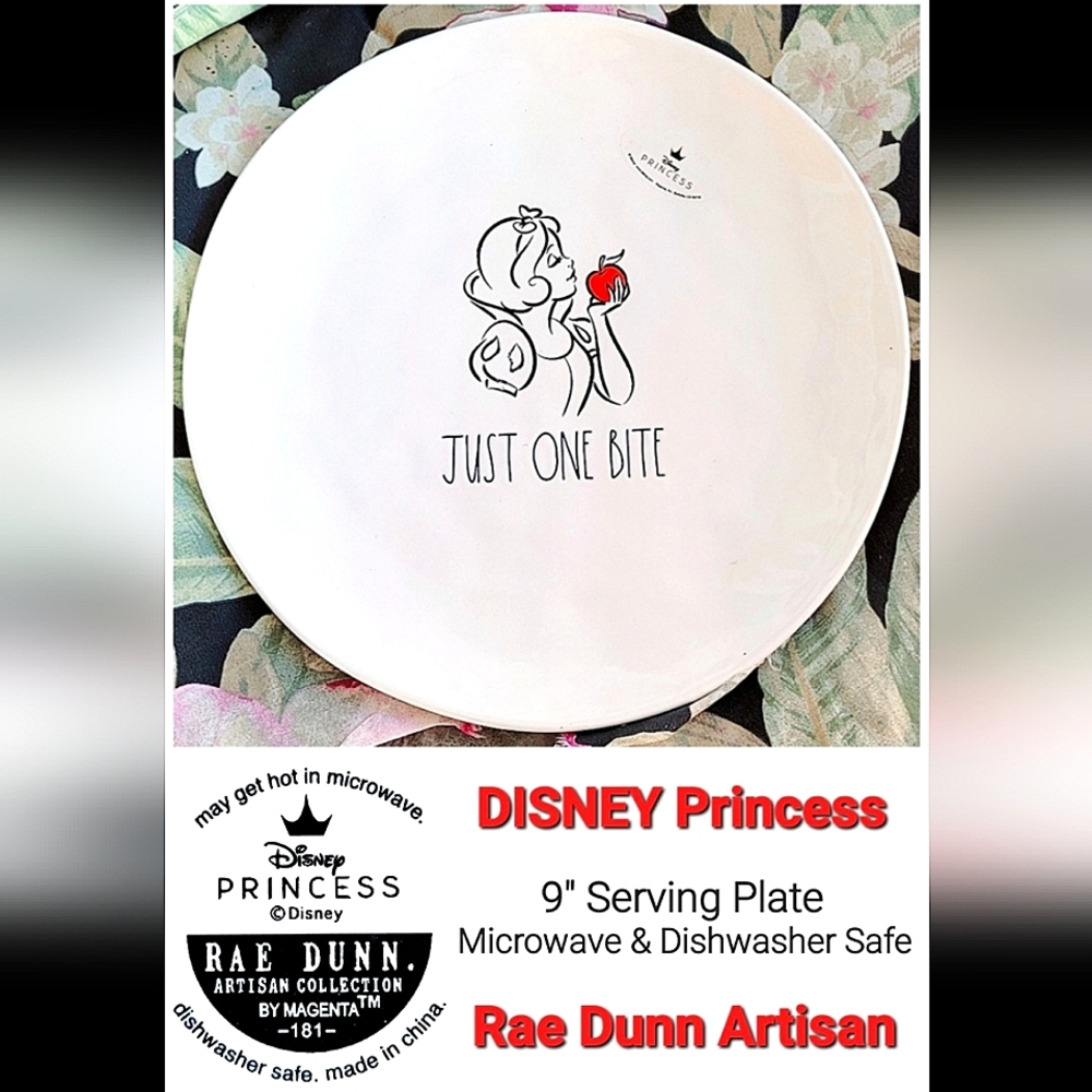 🆕️Rae Dunn & Disney Princess "Just One Bite" 9" Cinderella Serving Plate